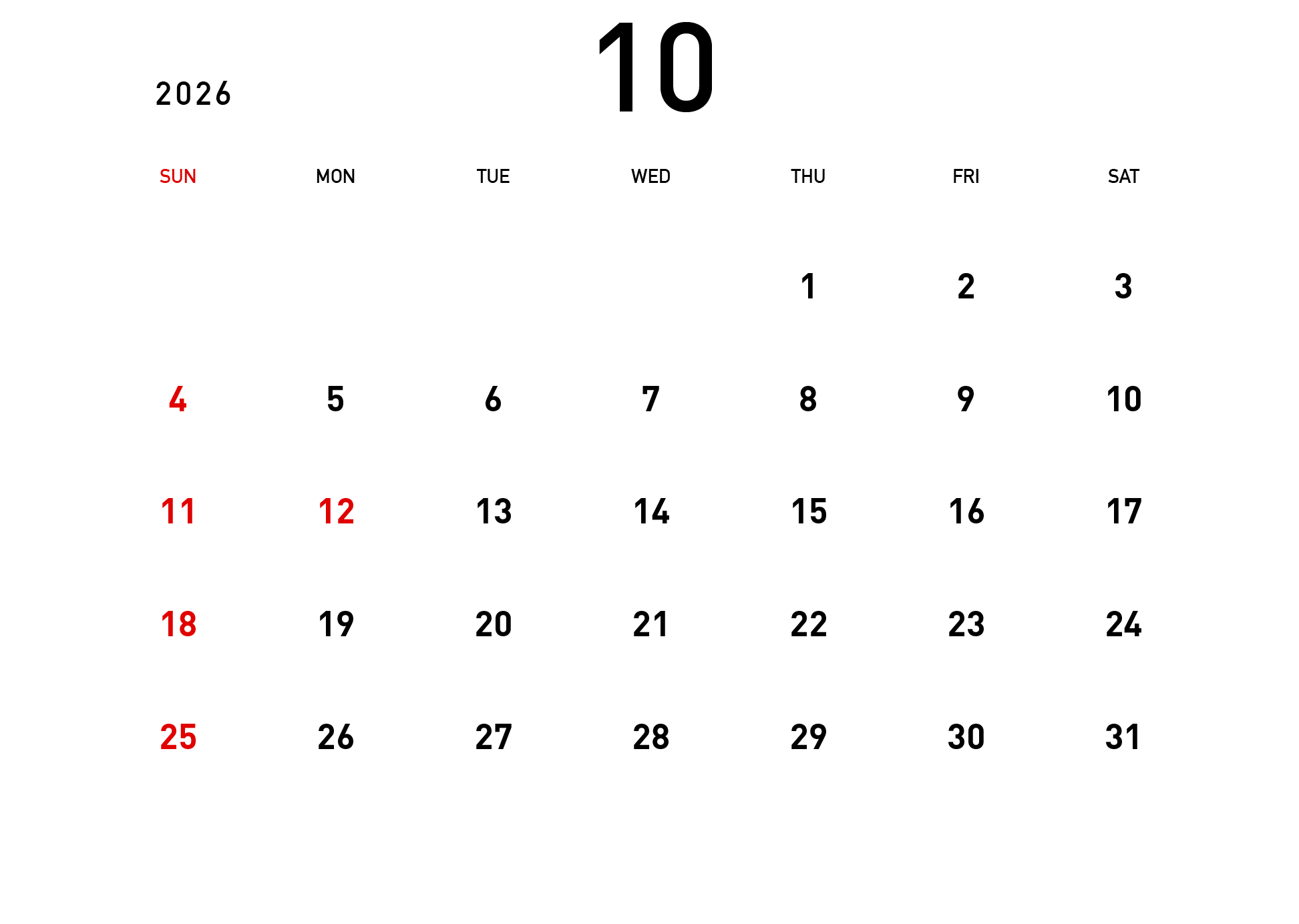 10月の予約状況カレンダー